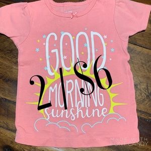 Carter’s pink t-shirt tee good morning sunshine